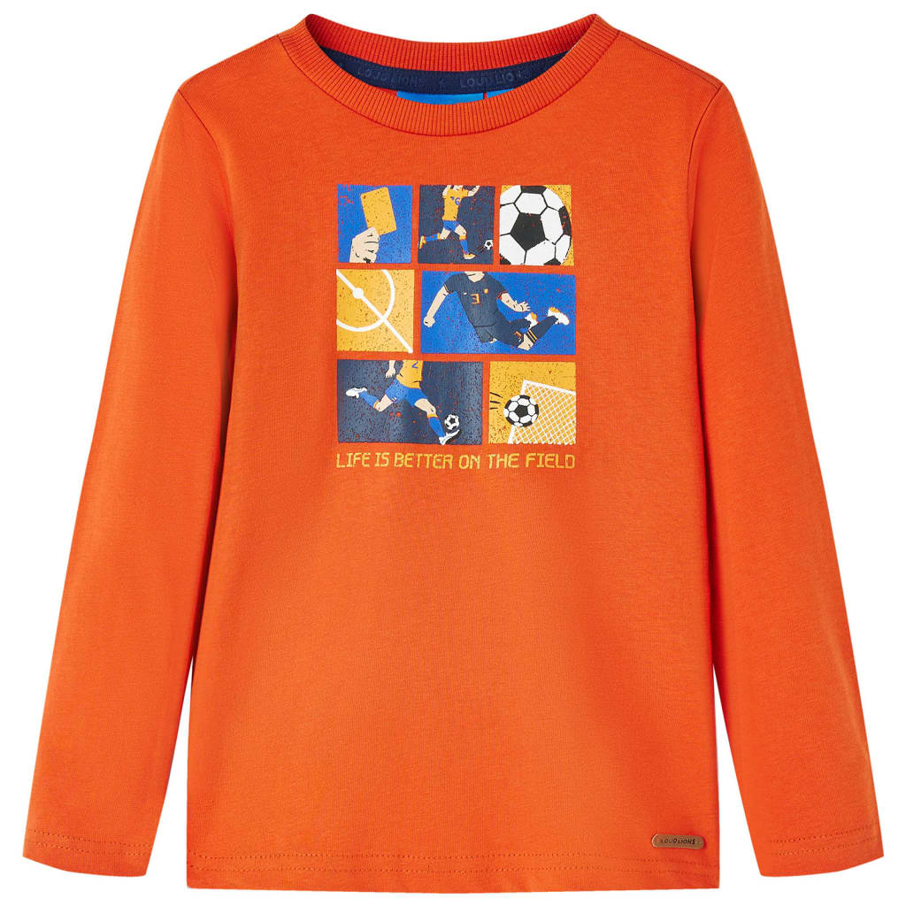 VidaXL Kindershirt mit langen Ärmeln 128 Orange