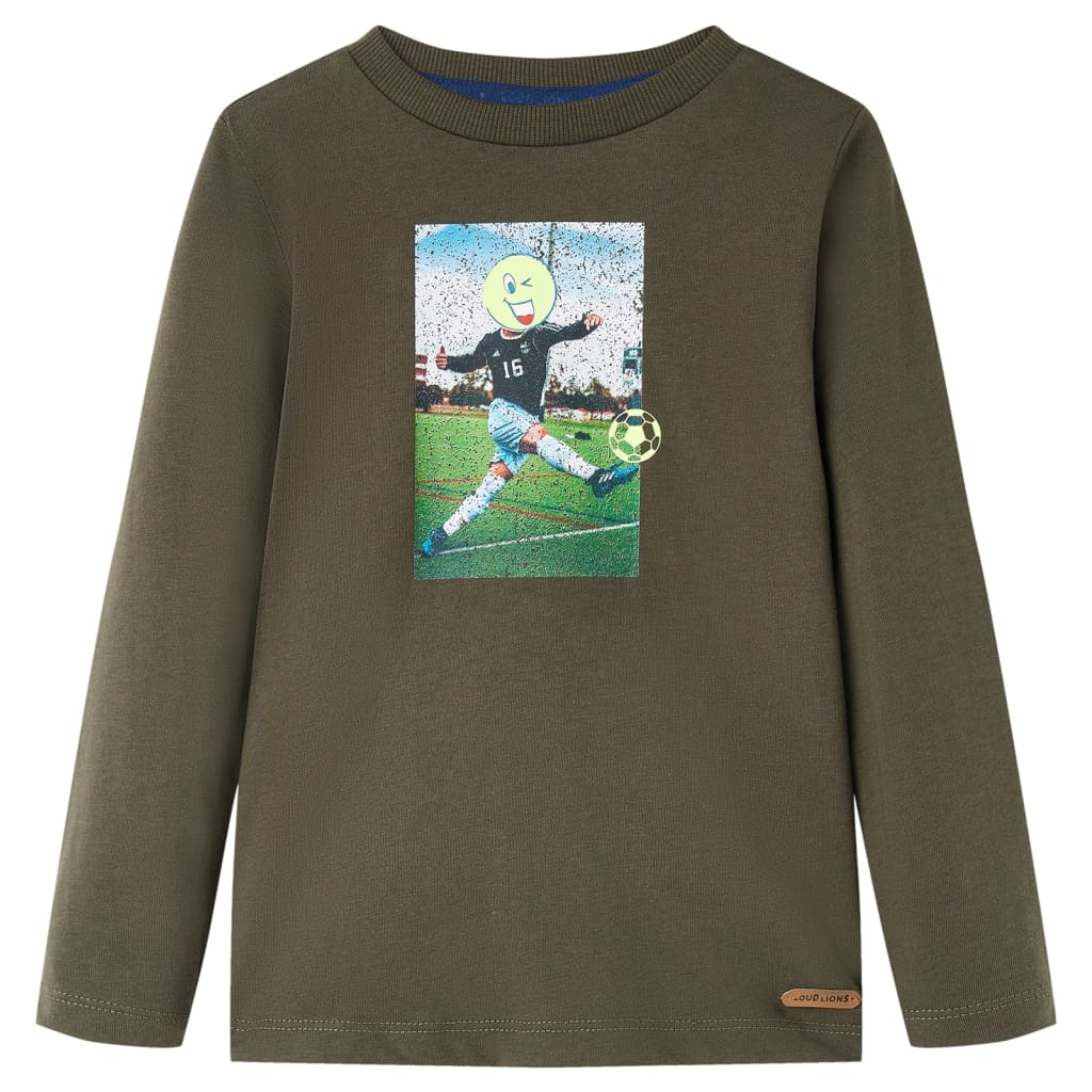 VidaXL Kindershirt mit langen Ärmeln 92 Khaki