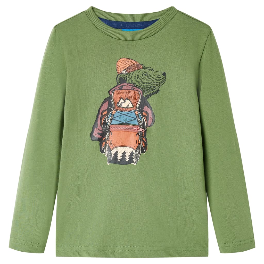 VidaXL Kindershirt mit langen Ärmeln 92 helles Khaki