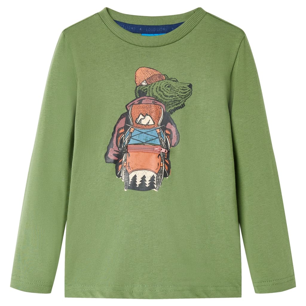 VidaXL Kinderhemd mit langen Ärmeln 140 helles Khaki
