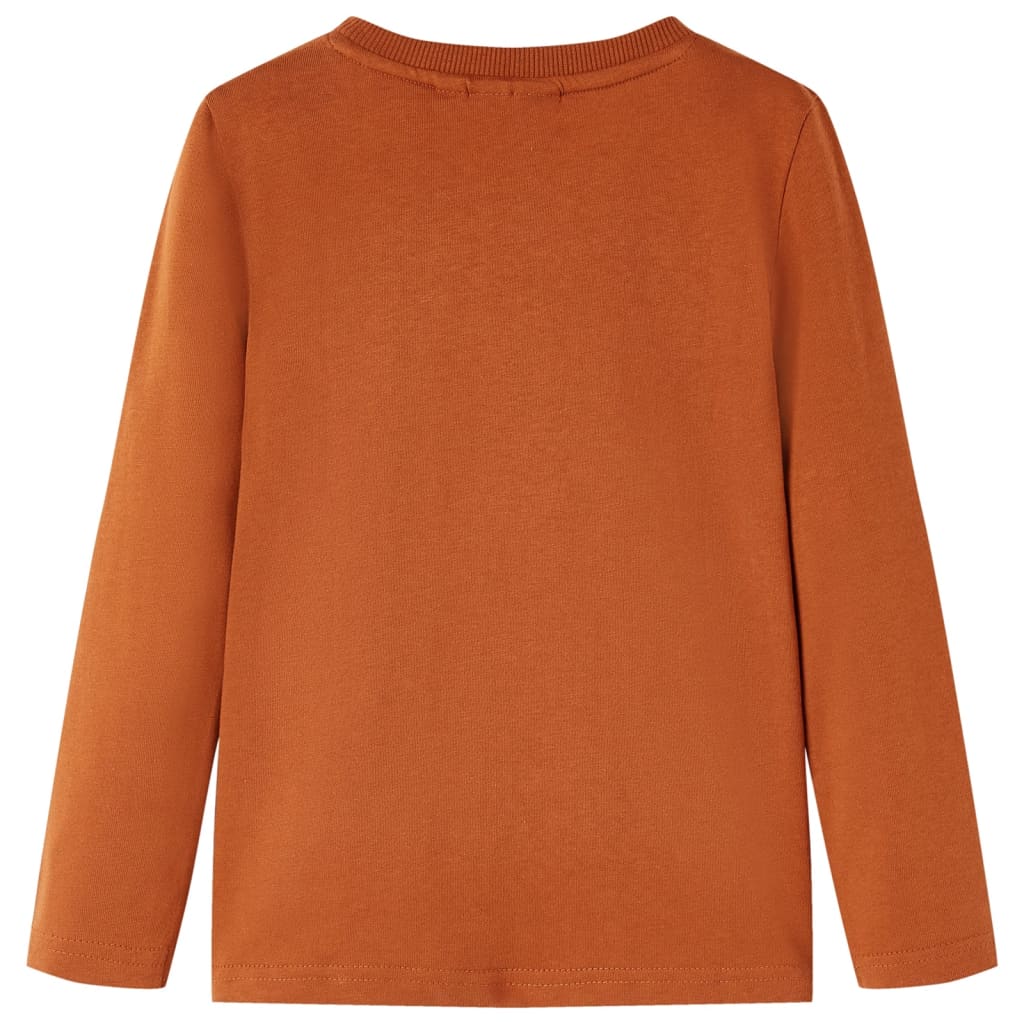 VidaXL Kindershirt mit langen Ärmeln 92 orange-braun