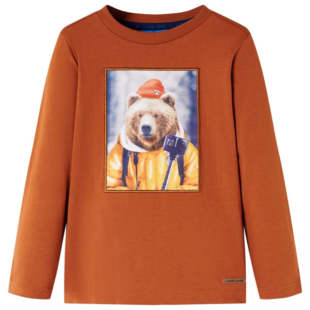 VidaXL Kindershirt mit langen Ärmeln 104 Orange-Braun