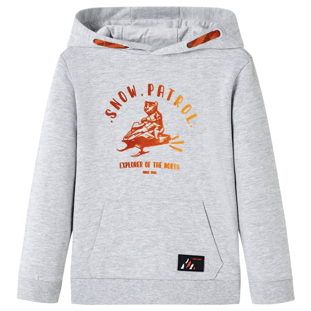 VidaXL Kinderpullover mit Kapuze 140 grau und orange gemischt