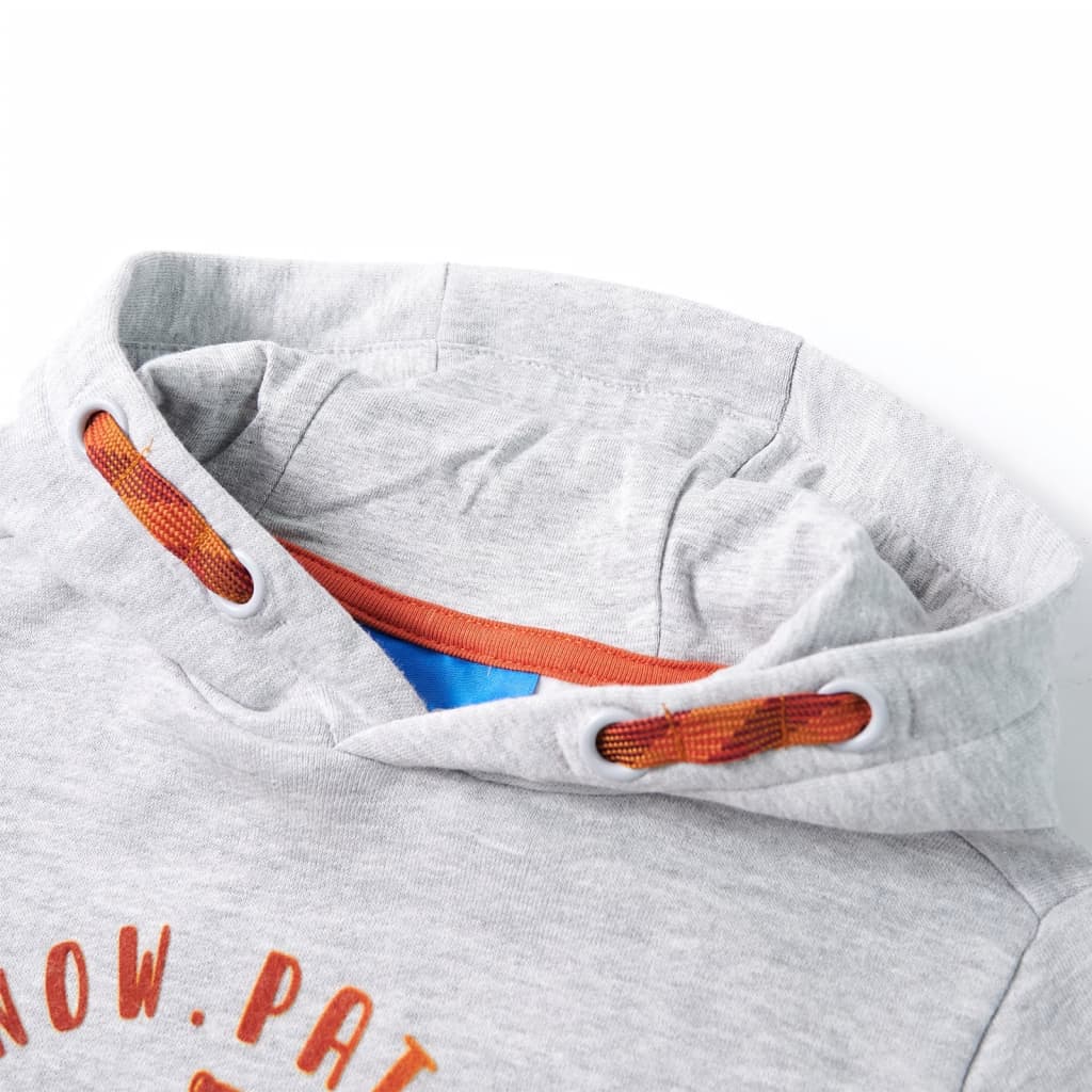 VidaXL Kinderpullover mit Kapuze 140 grau und orange gemischt