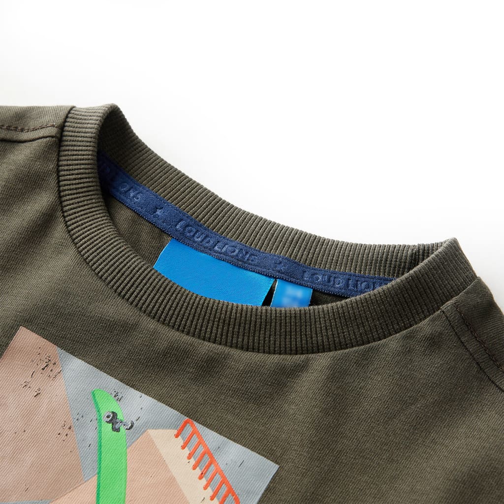 VidaXL Kindershirt mit langen Ärmeln 92 Khaki
