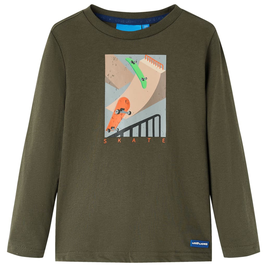VidaXL Kindershirt mit langen Ärmeln 104 Khaki