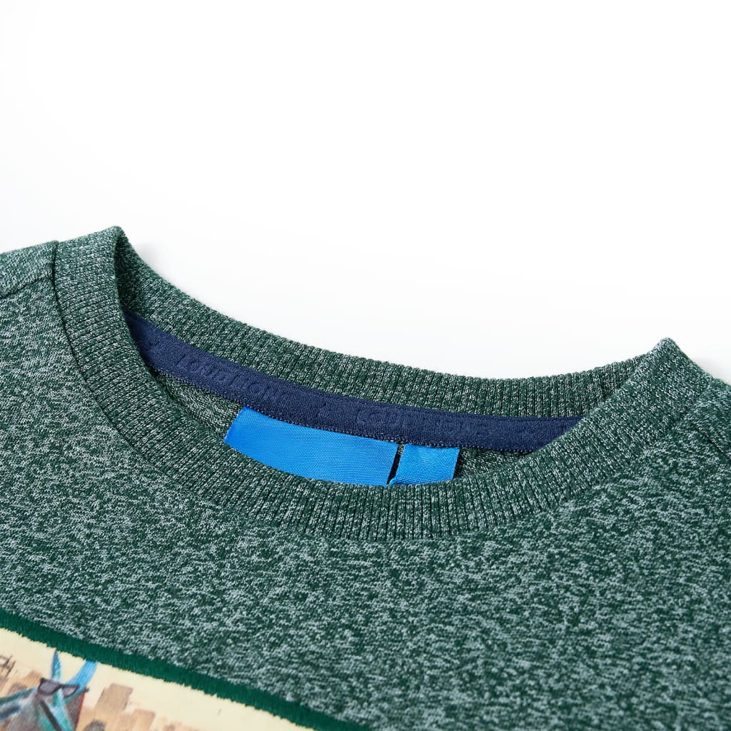 VidaXL Kindershirt mit langen Ärmeln 128 dunkelgrün gemischt