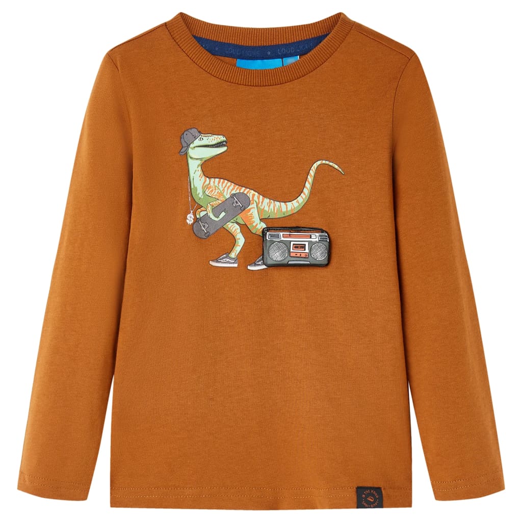 VidaXL Kindershirt mit langen Ärmeln 128 cognacfarben