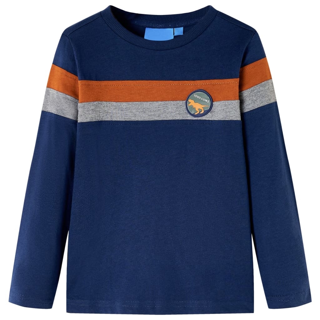 VidaXL Kindershirt mit langen Ärmeln 92 Marineblau