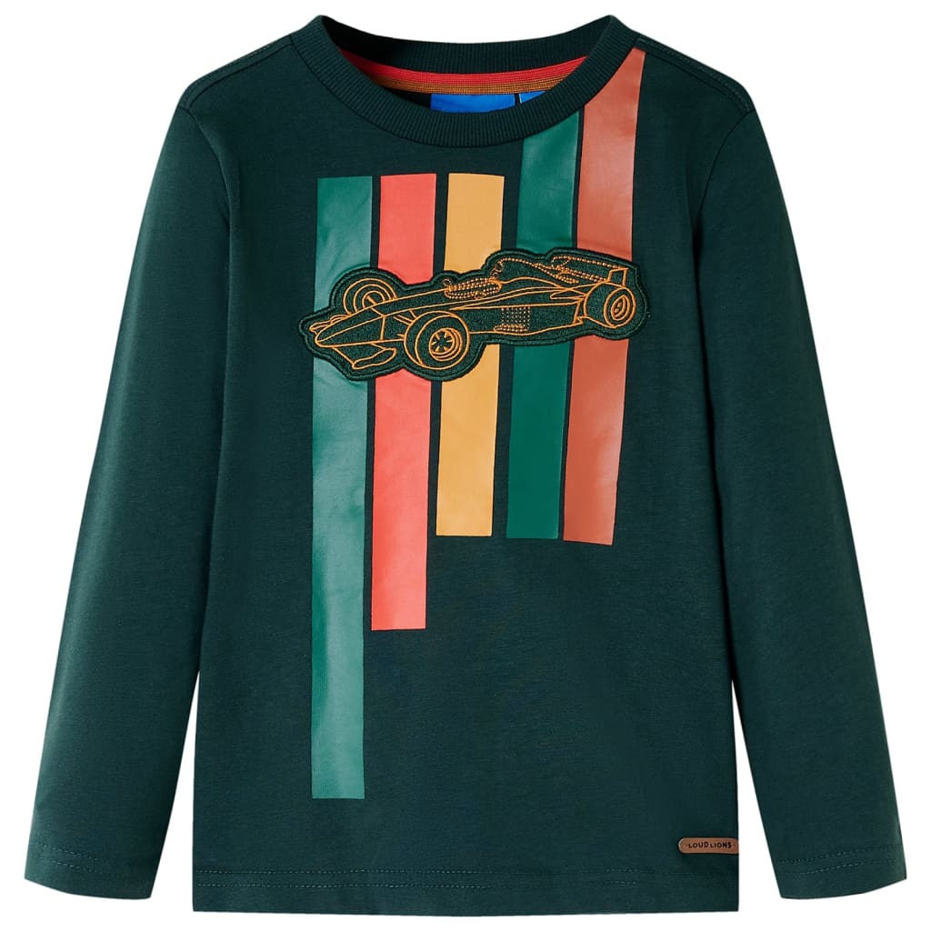 VidaXL Kindershirt mit langen Ärmeln 92 Dunkelgrün