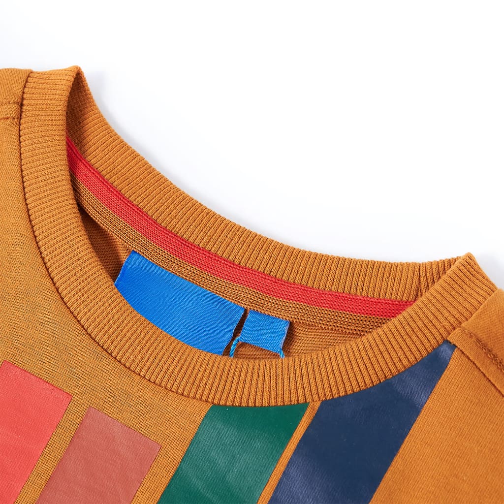 VidaXL Kindershirt mit langen Ärmeln 128 dunkles Ocker