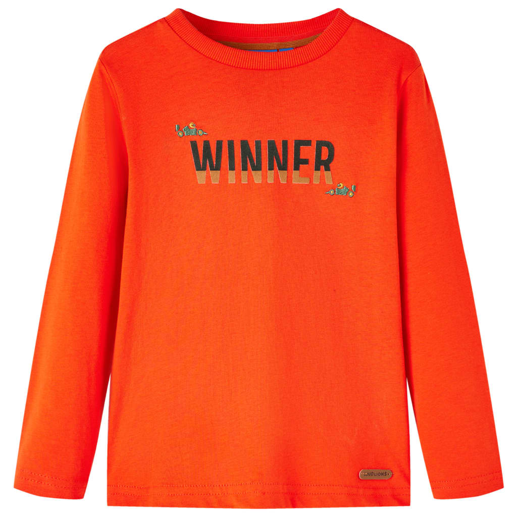 VidaXL Kindershirt mit langen Ärmeln 92 leuchtend orange