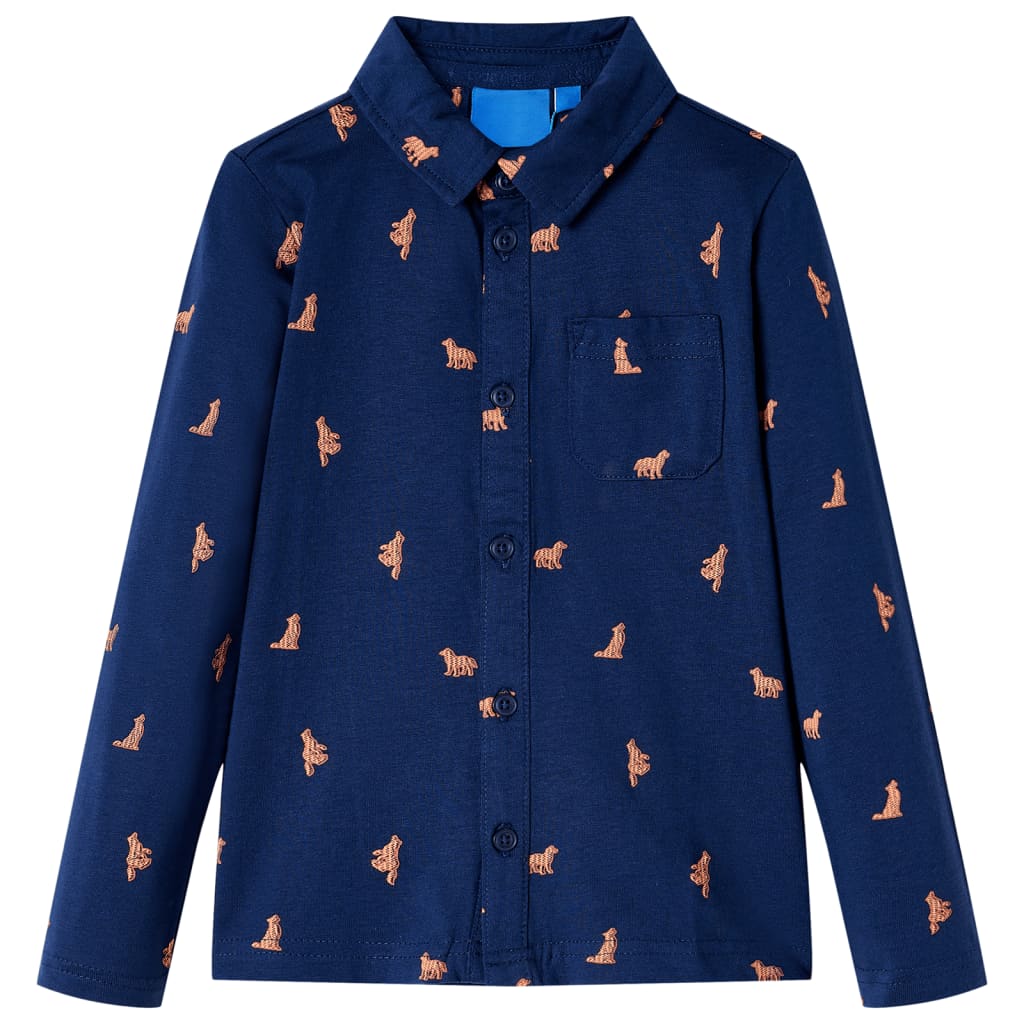 VidaXL Kinderhemd 128 Marineblau