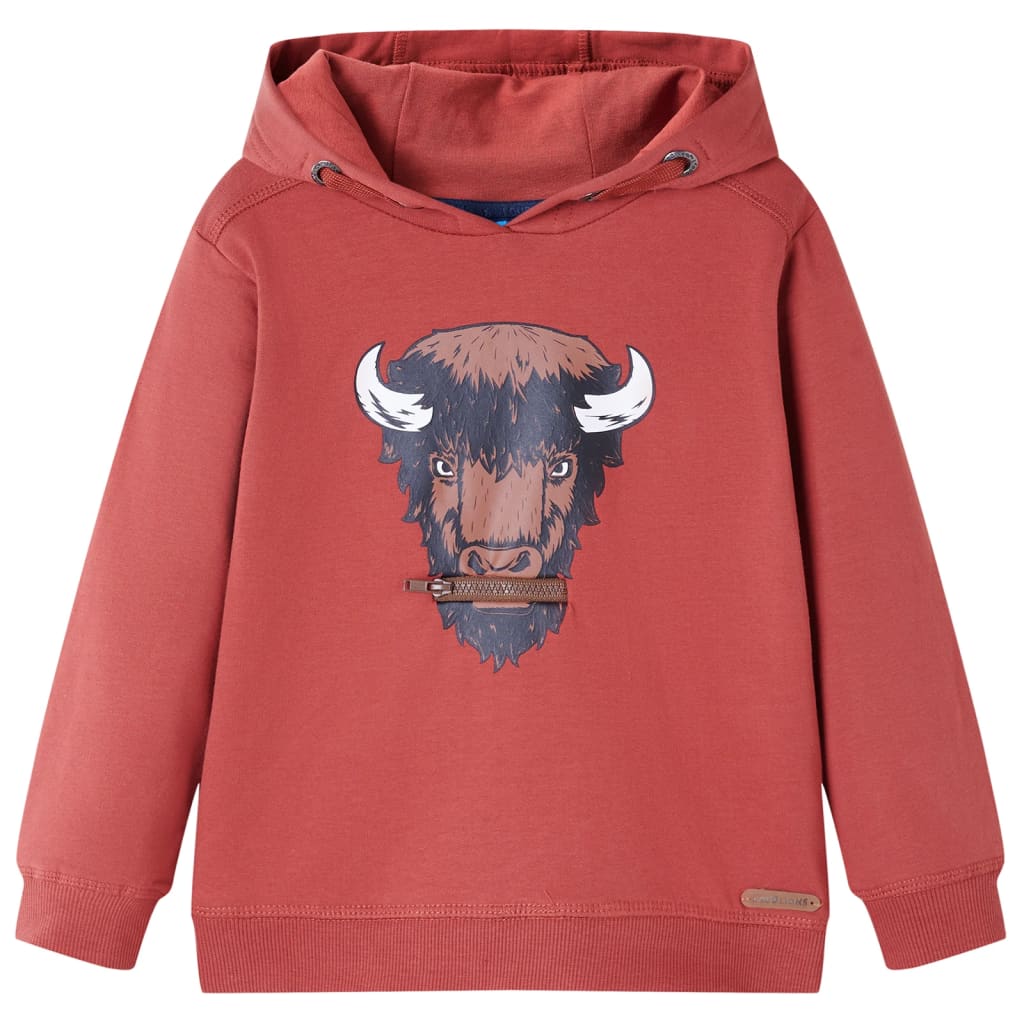 VidaXL Kinderpullover mit Kapuze 104 Rotbraun