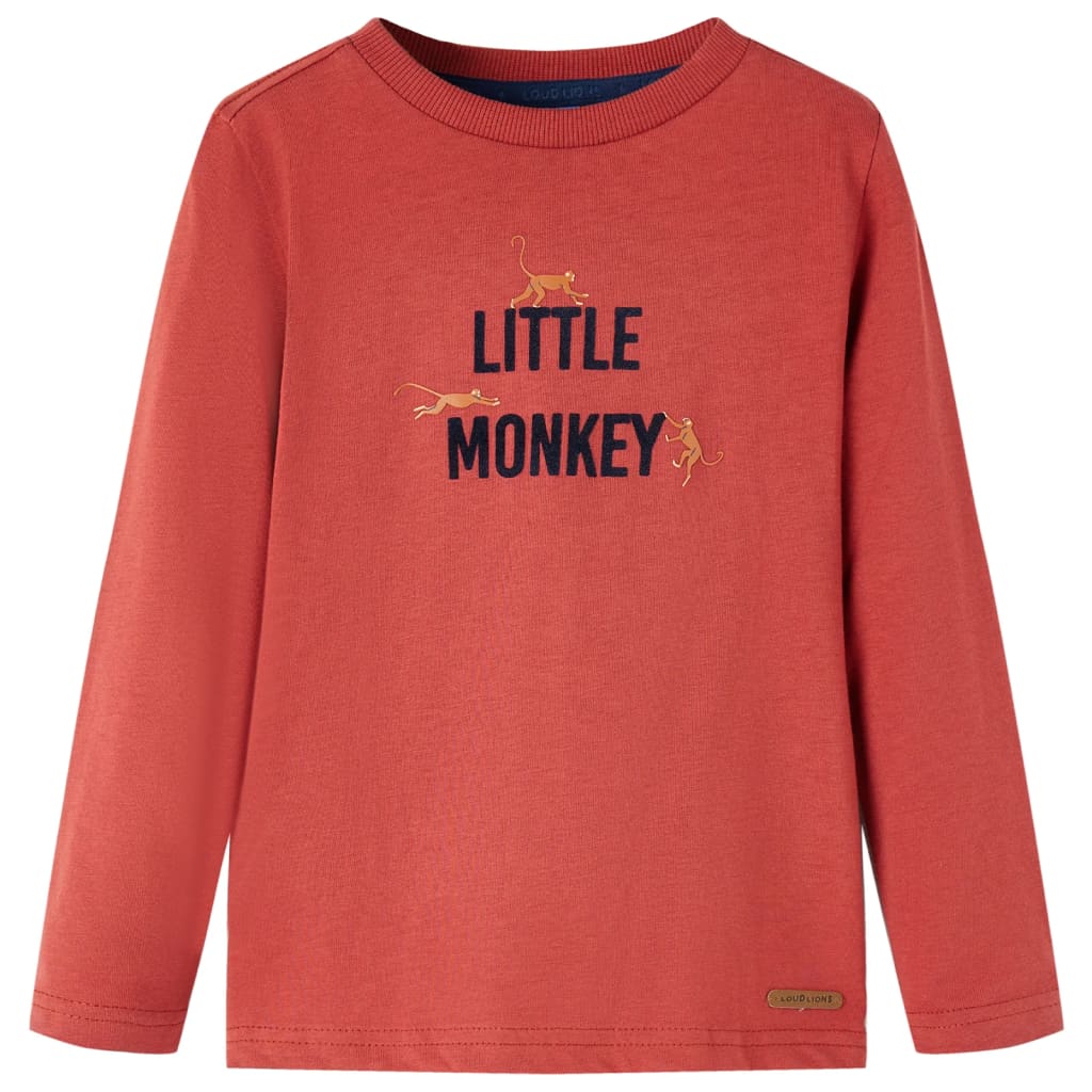 VidaXL Kindershirt mit langen Ärmeln 128 Rotbraun