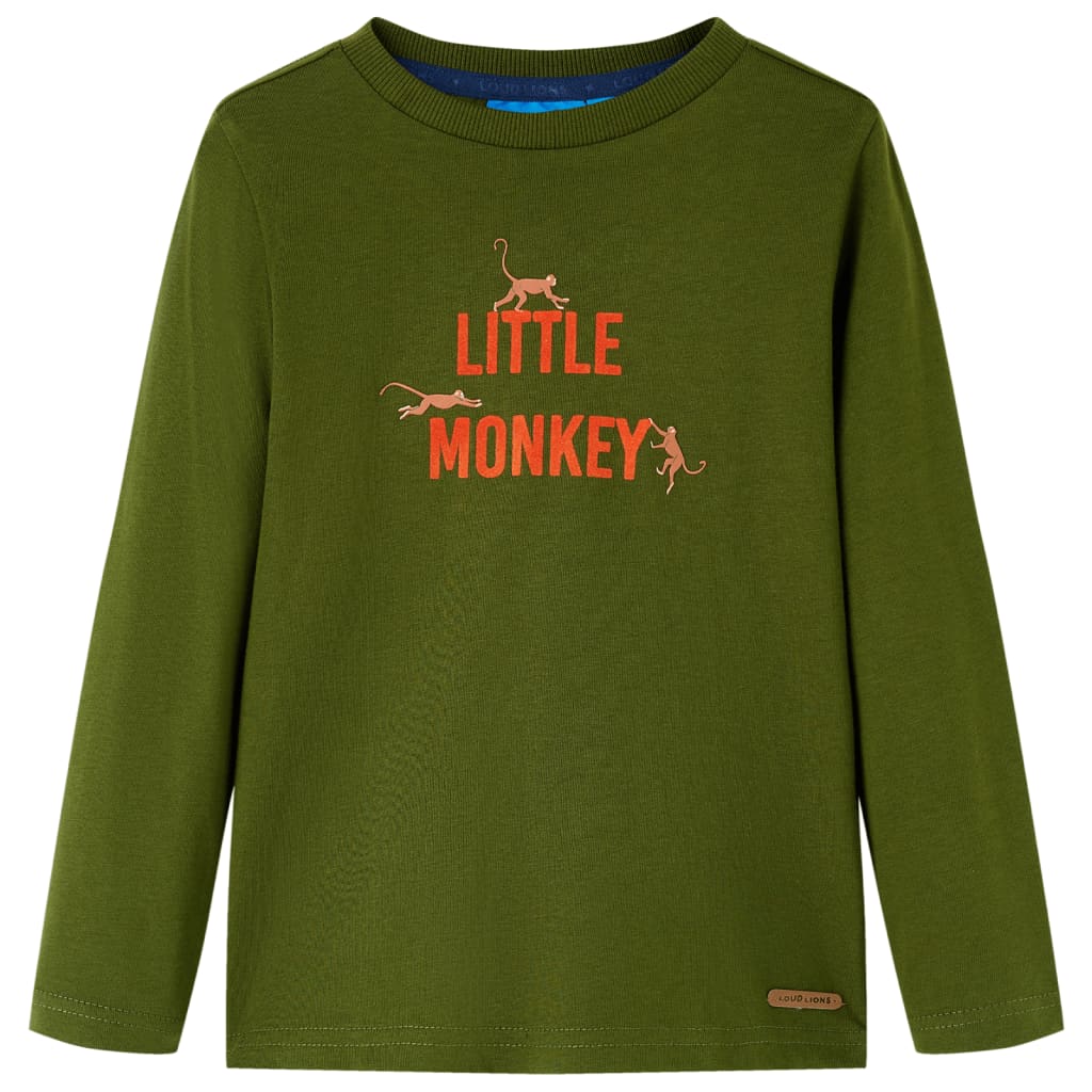 VidaXL Kindershirt mit langen Ärmeln 92 dunkles Khaki
