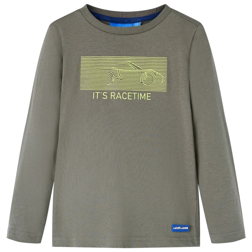 VidaXL Kindershirt mit langen Ärmeln 116 Khaki