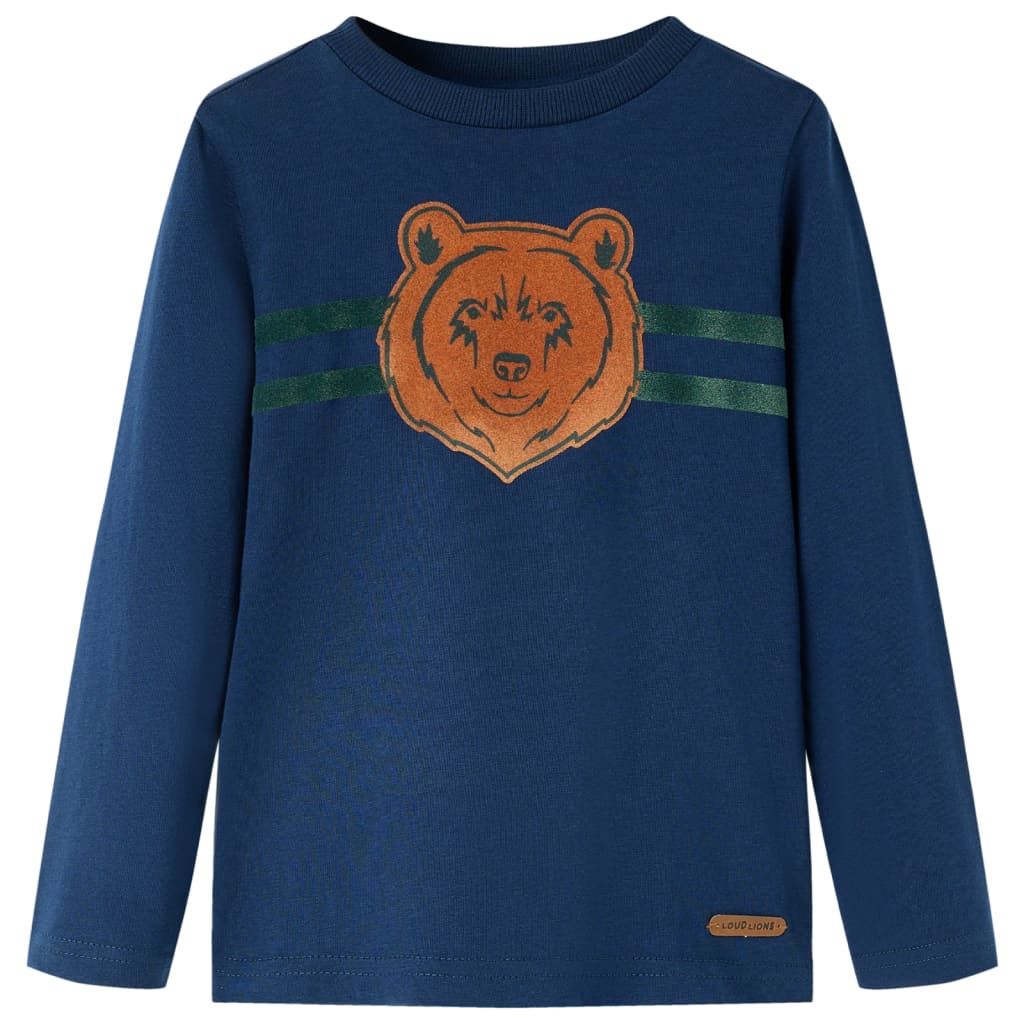 VidaXL Kindershirt mit langen Ärmeln 116 Marineblau