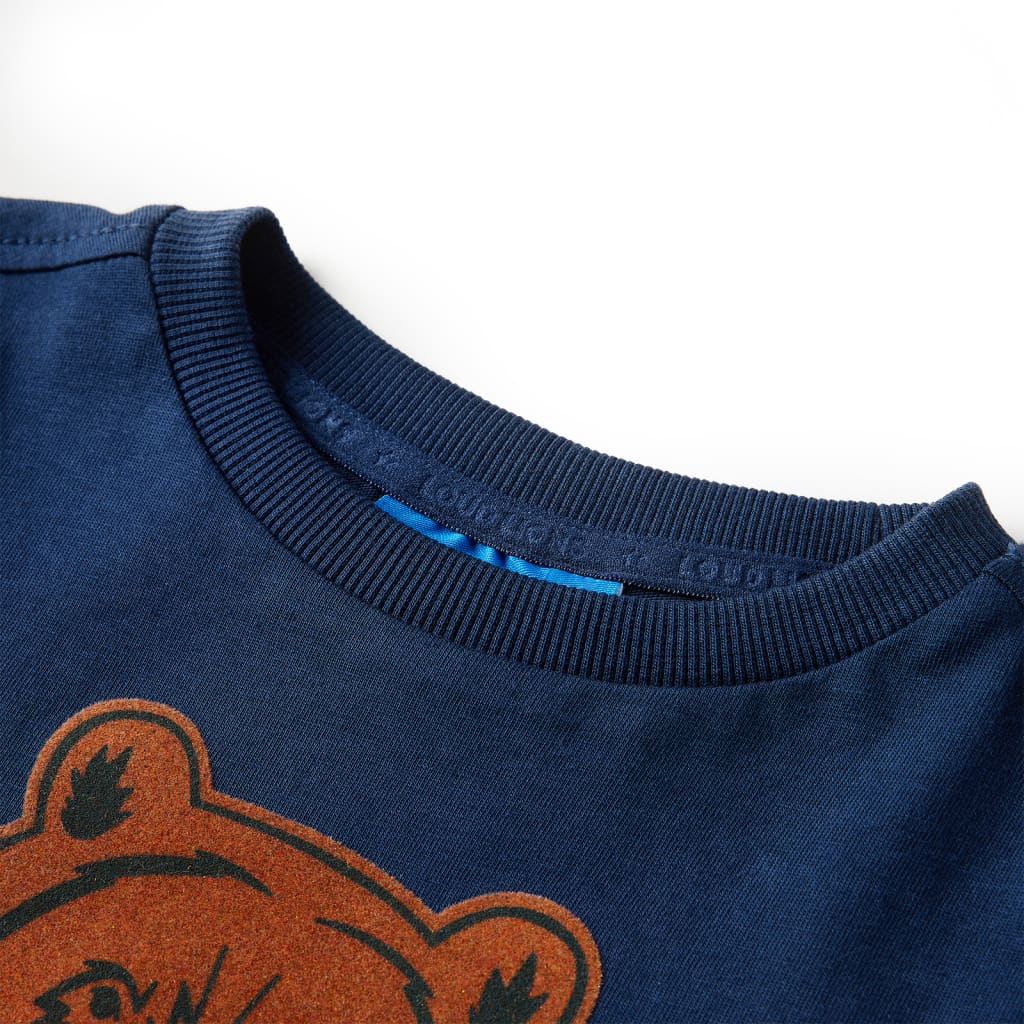 VidaXL Kinderhemd mit langen Ärmeln 140 Marineblau