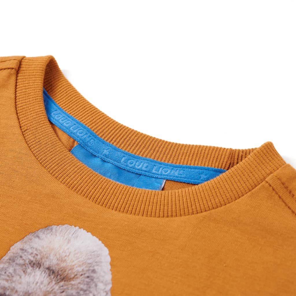 VidaXL Kindershirt mit langen Ärmeln 92 dunkles Ocker