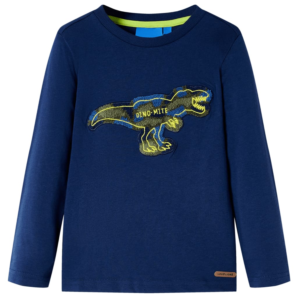 VidaXL Kindershirt mit langen Ärmeln 92 Marineblau