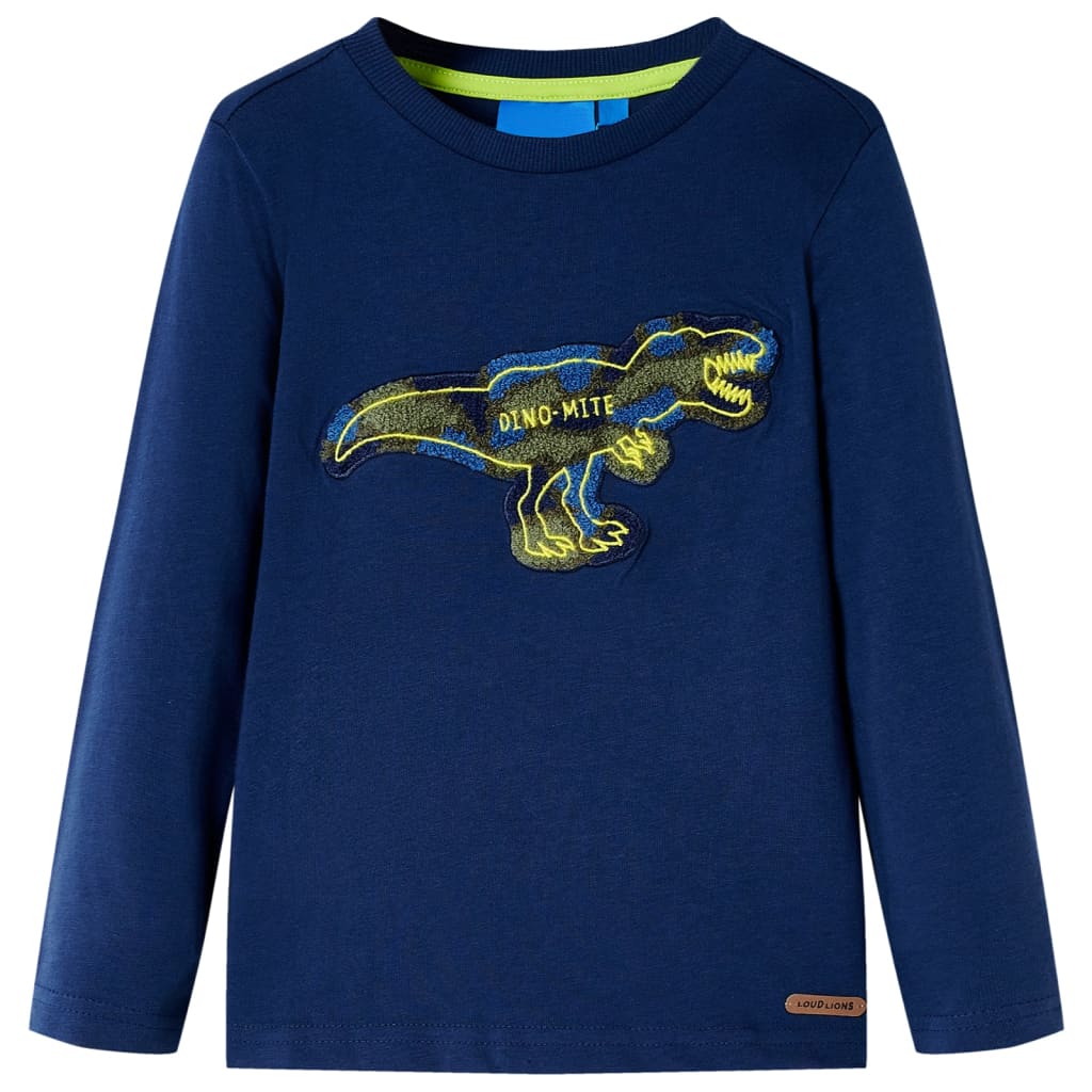 VidaXL Kindershirt mit langen Ärmeln 128 Marineblau