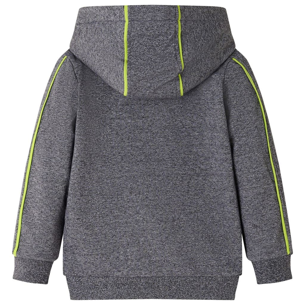 VidaXL Kinderstrickjacke mit Kapuze und Reißverschluss 116 grau gemischt