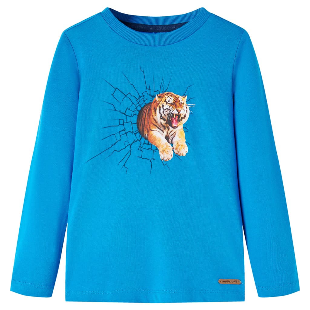 VidaXL Kindershirt mit langen Ärmeln 128 Kobaltblau