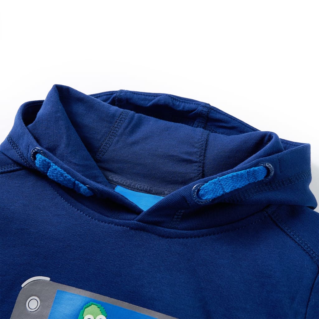VidaXL Kinderpullover mit Kapuze 128 dunkelblau
