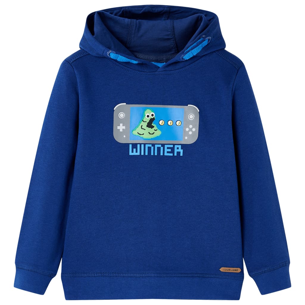 VidaXL Kinderpullover mit Kapuze 140 dunkelblau