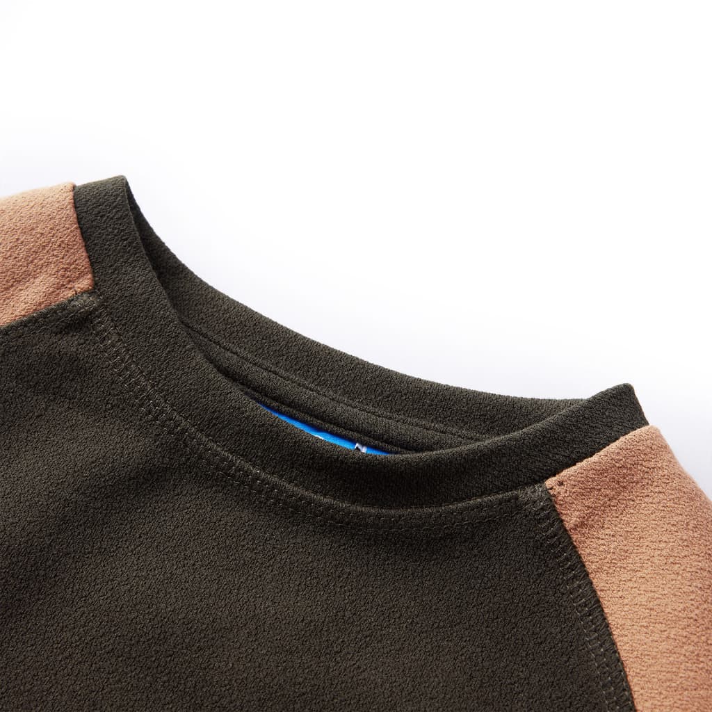 VidaXL Kinderpullover 128 dunkles Khaki und Kamel