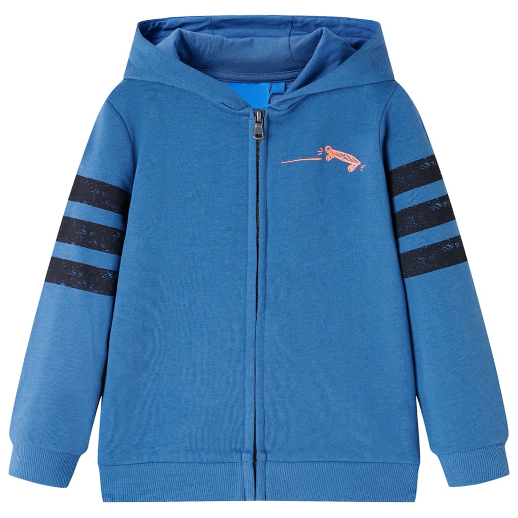 VidaXL Kinderstrickjacke mit Kapuze 116 Blau
