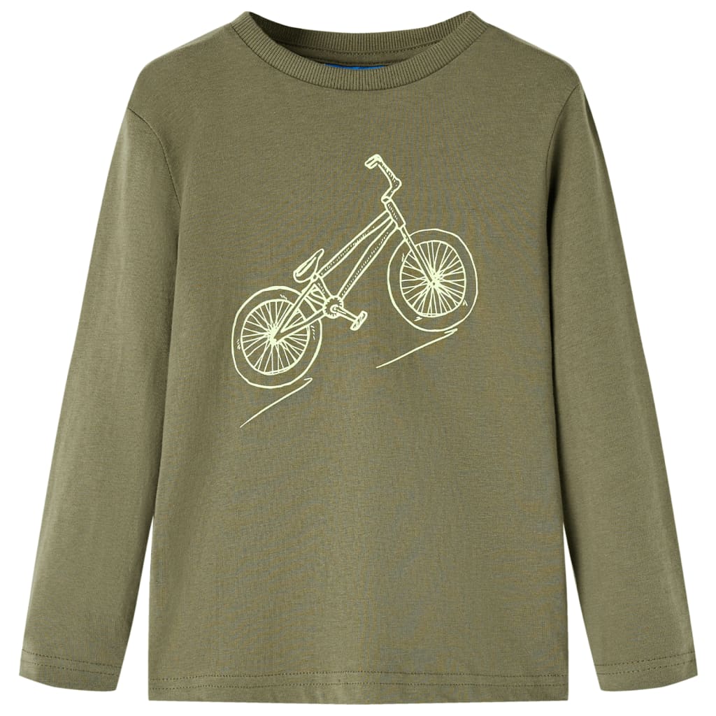 VidaXL Kindershirt mit langen Ärmeln 128 Khaki