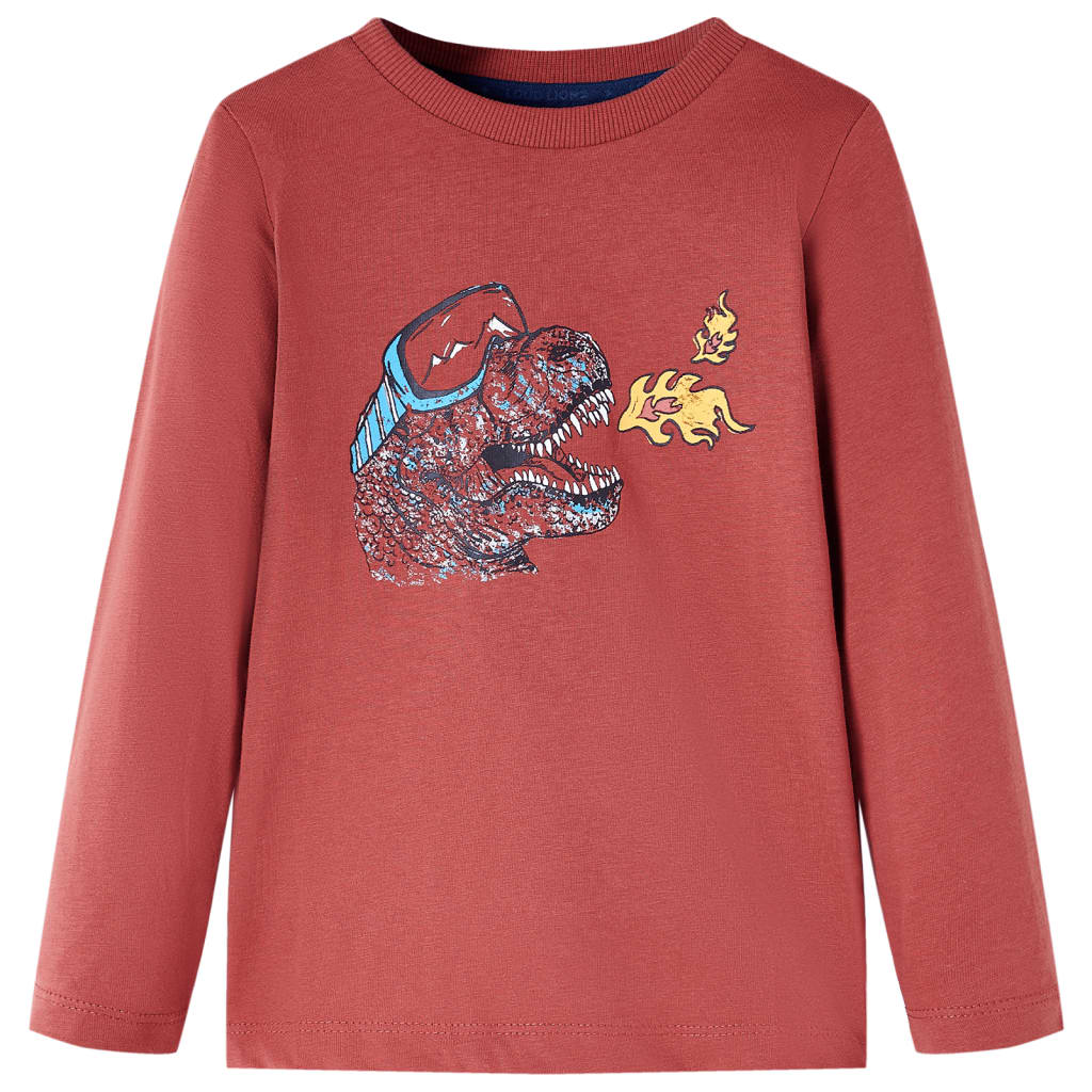 VidaXL Kindershirt mit langen Ärmeln 92 Rotbraun