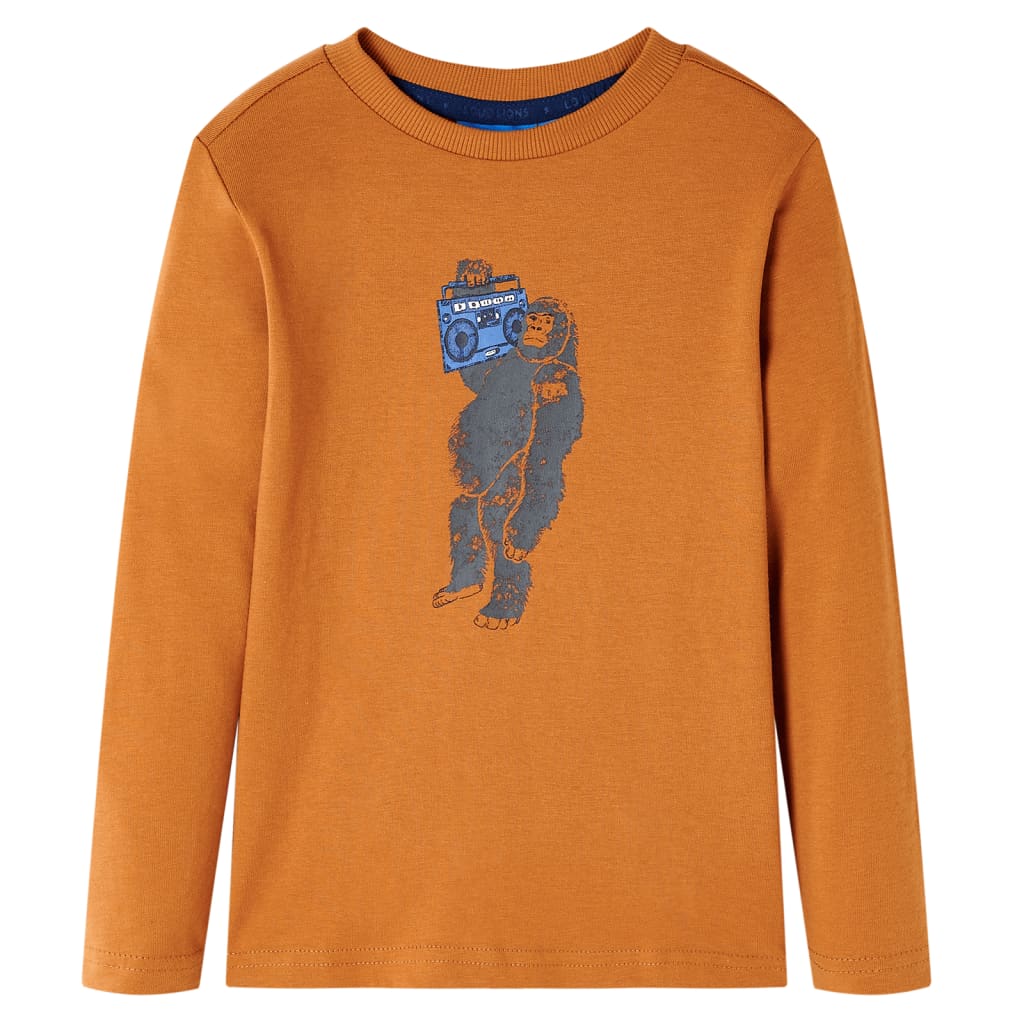 VidaXL Kindershirt mit langen Ärmeln 128 dunkles Ocker