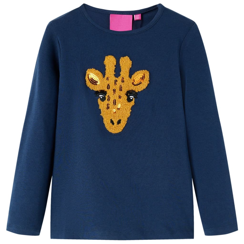 VidaXL Kindershirt mit langen Ärmeln 104 Marineblau