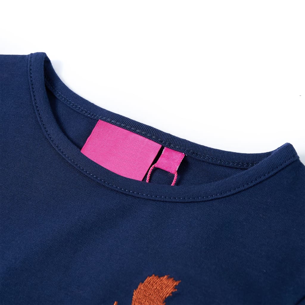 VidaXL Kindershirt mit langen Ärmeln 128 Marineblau