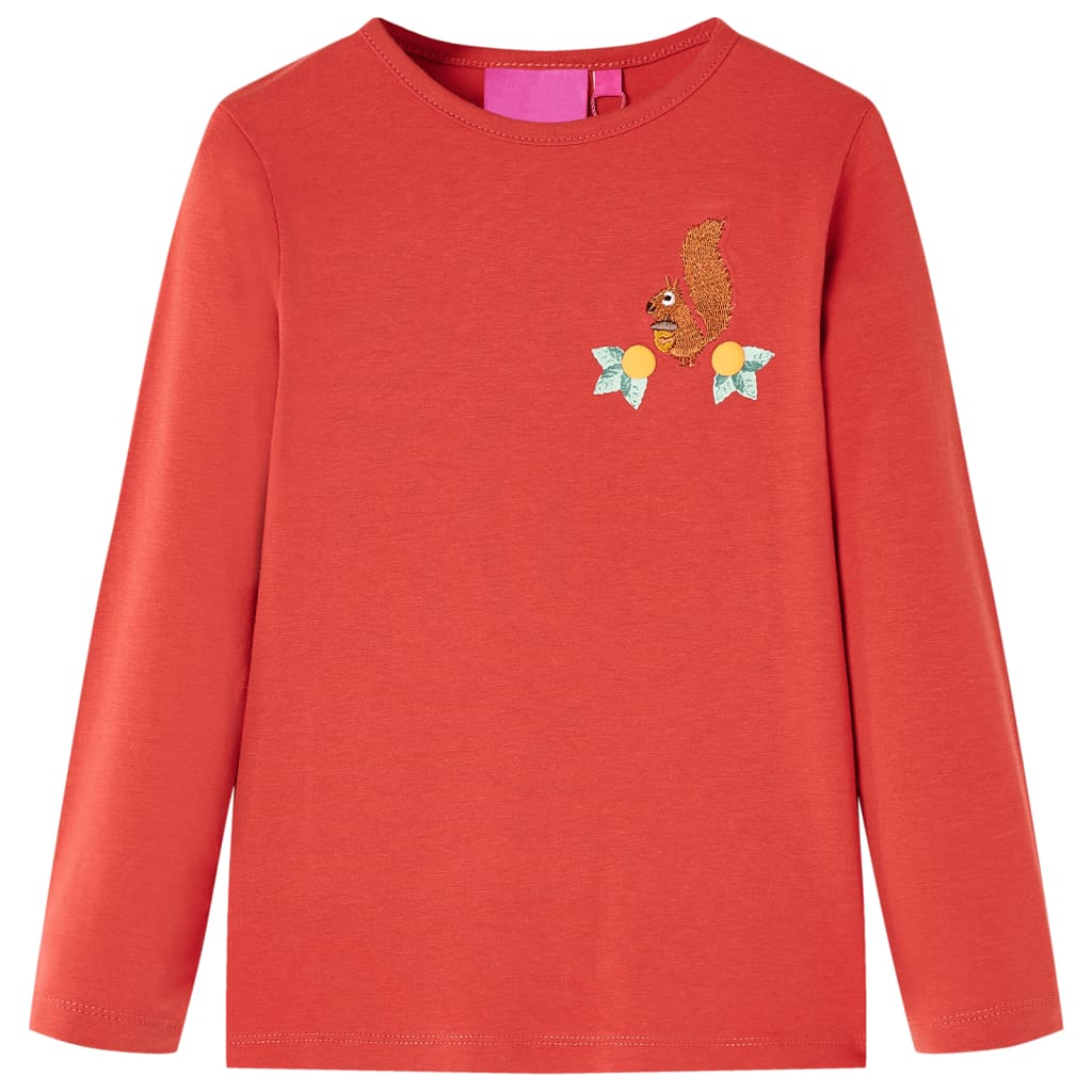 VidaXL Kindershirt mit langen Ärmeln 104 Rotbraun