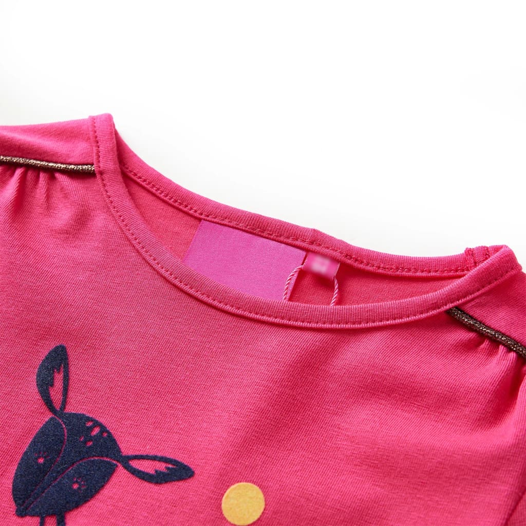 VidaXL Kindershirt mit langen Ärmeln 92 leuchtendes Rosa