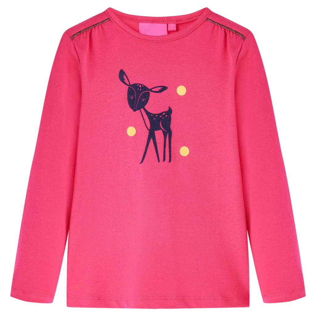 VidaXL Kindershirt mit langen Ärmeln 116 leuchtendes Rosa