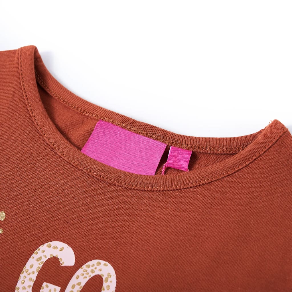 VidaXL Kindershirt mit langen Ärmeln 116 cognacfarben