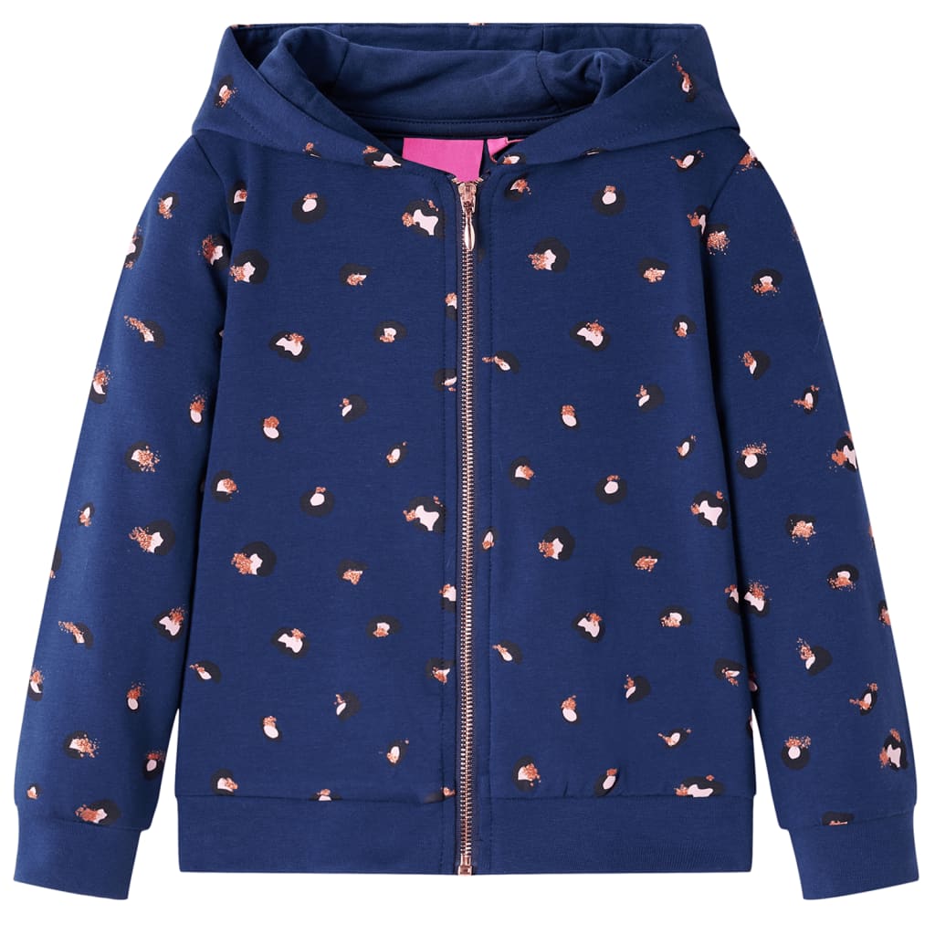VidaXL Kinderstrickjacke mit Kapuze 104 Marineblau