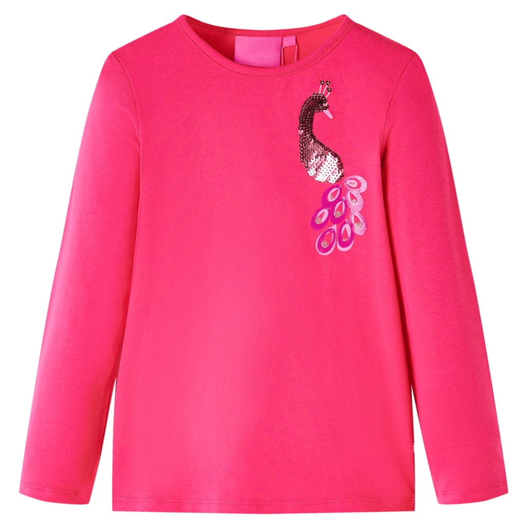 VidaXL Kindershirt mit langen Ärmeln 116 leuchtendes Rosa