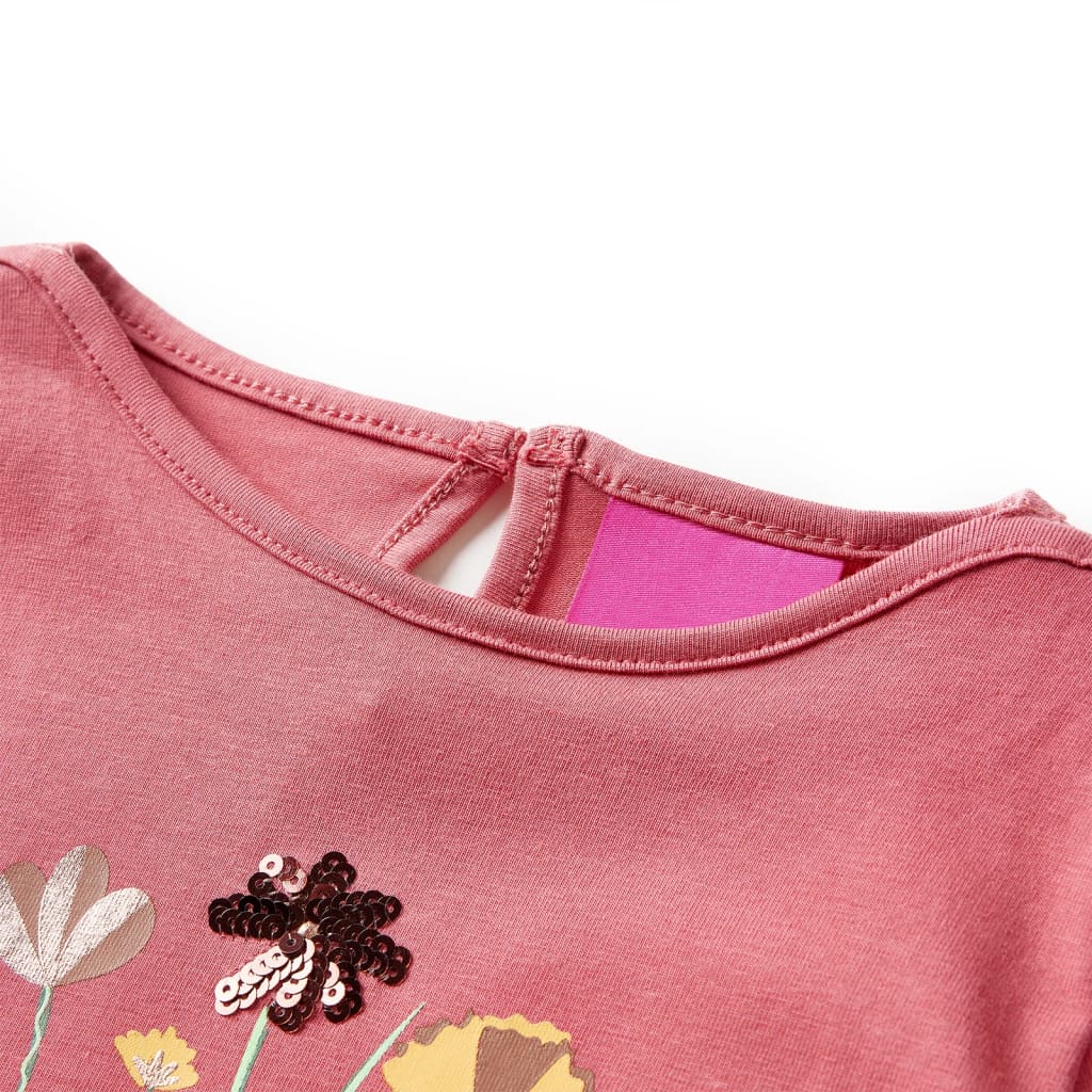 VidaXL Kindershirt mit langen Ärmeln 116 Altrosa