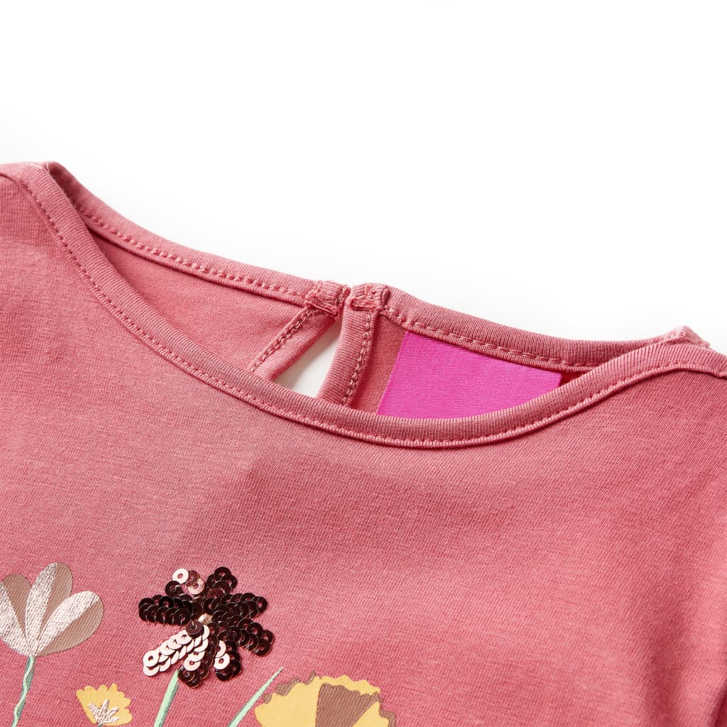 VidaXL Kindershirt mit langen Ärmeln 140 Altrosa