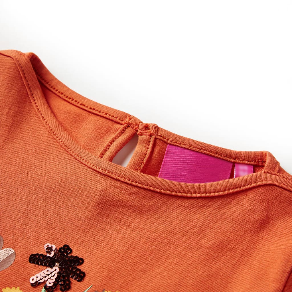 VidaXL Kindershirt mit langen Ärmeln 140 Orange-Braun
