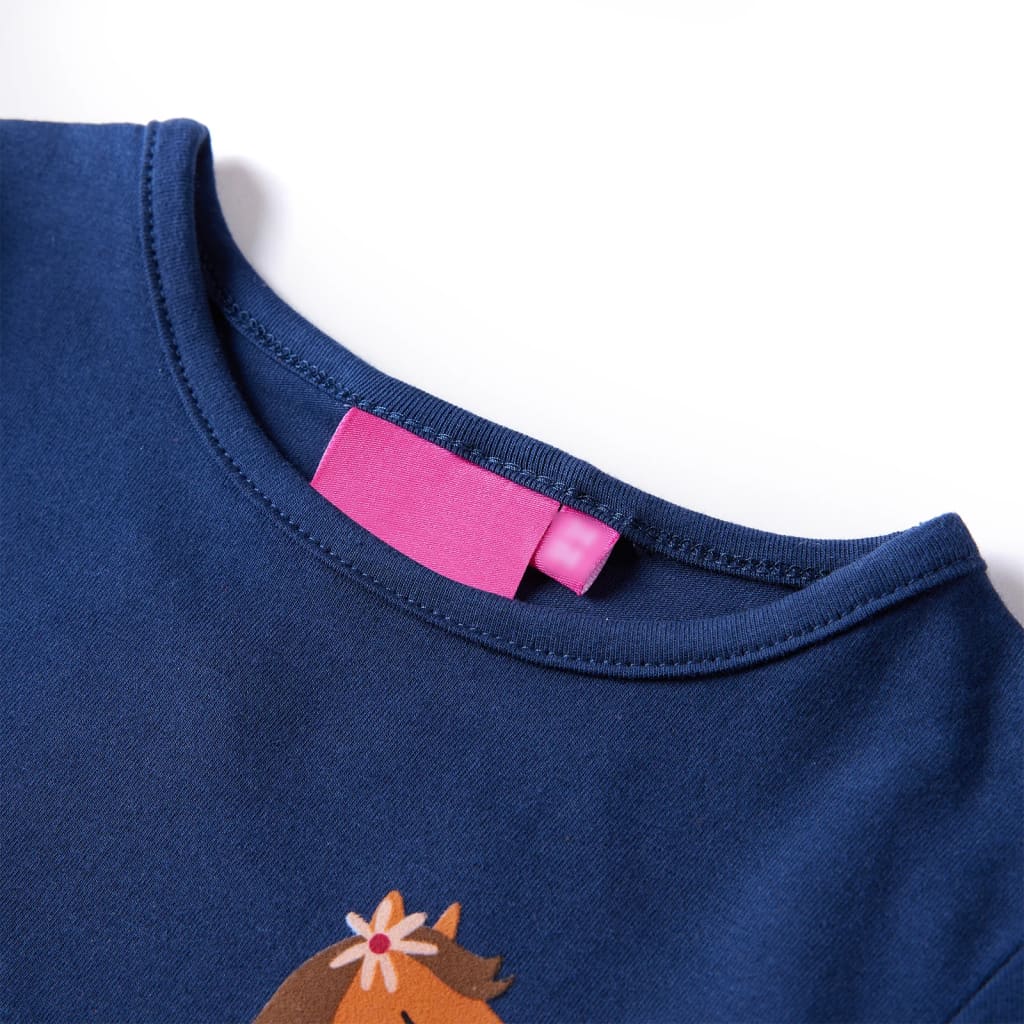 VidaXL Kindershirt mit langen Ärmeln 116 Marineblau