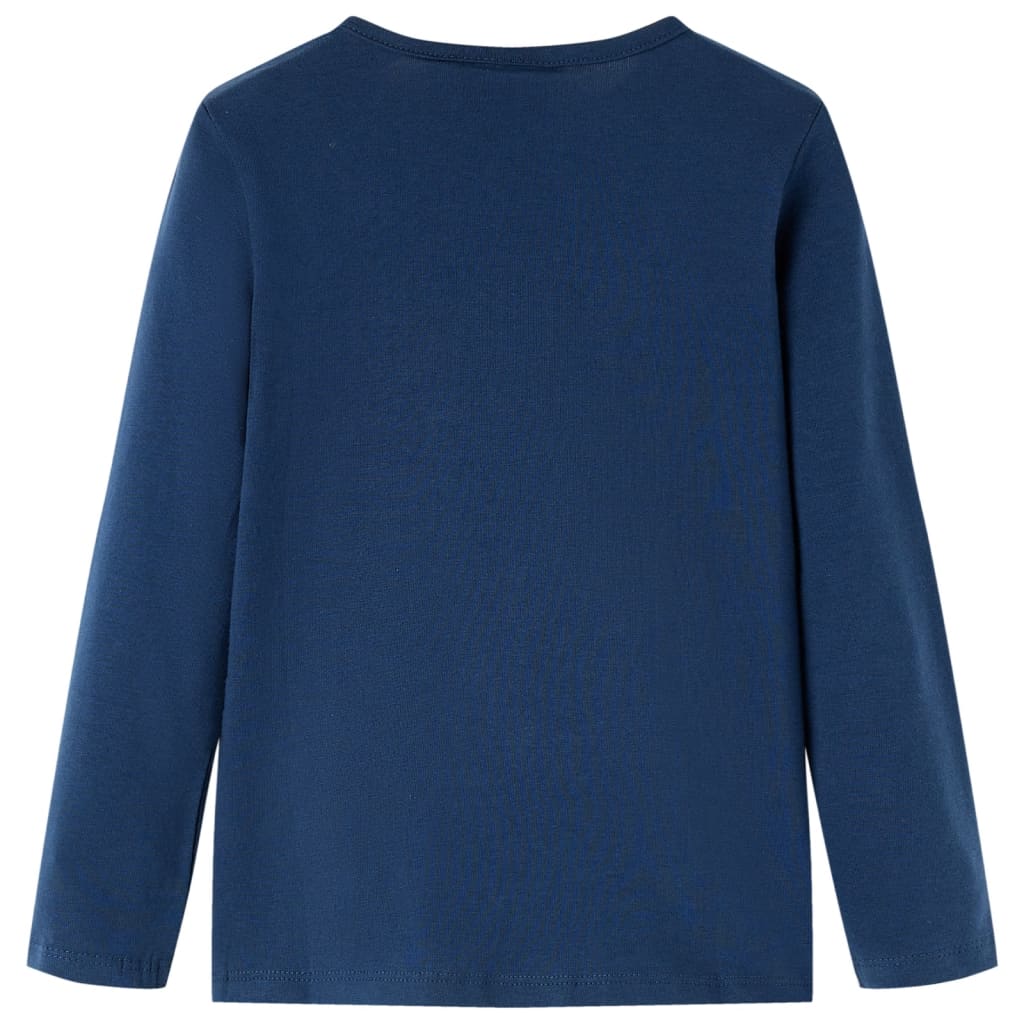 VidaXL Kindershirt mit langen Ärmeln 128 Marineblau