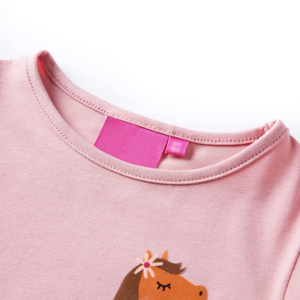 VidaXL Kindershirt mit langen Ärmeln 104 Hellrosa