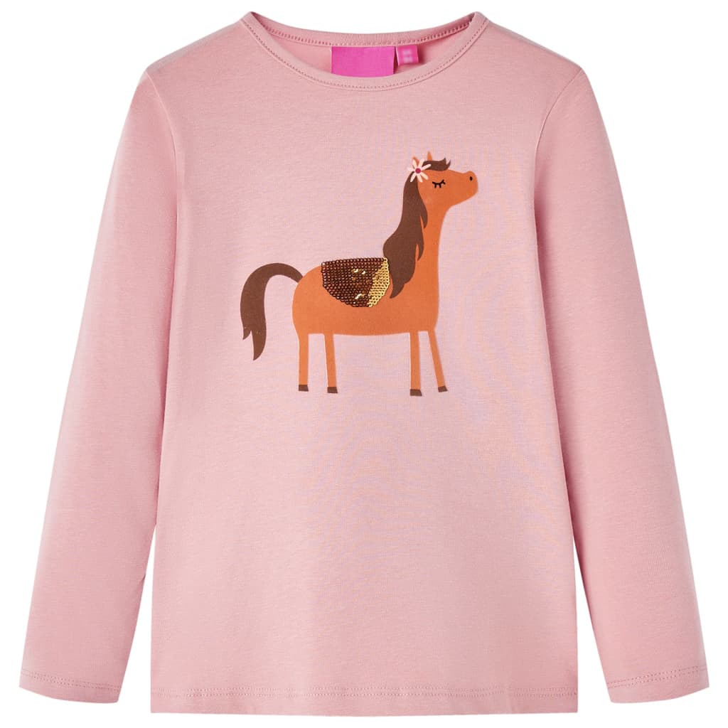 VidaXL Kindershirt mit langen Ärmeln 128 Hellrosa